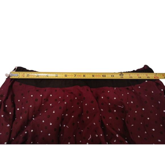 Folklore Dance Skirt Maxi Long Sz M/L RED Ombre Western Cowgirl Art Boho Theatre - Picture 8 of 15